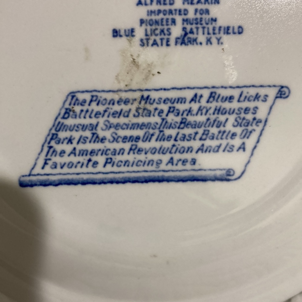Old English Staffordshire Ware blue historical battlefield plate - Picture 7 of 8